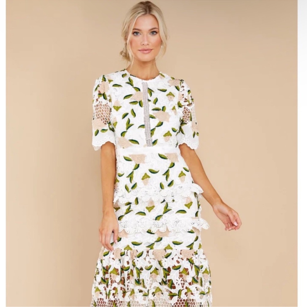 Floral Lace Midi Dress